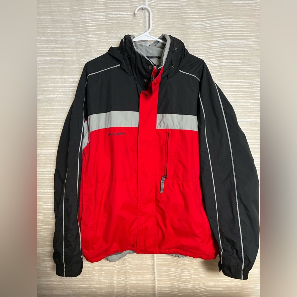Vintage Y2K Columbia Charger Parka Men’s XL Red Black Gray Interchange Shell